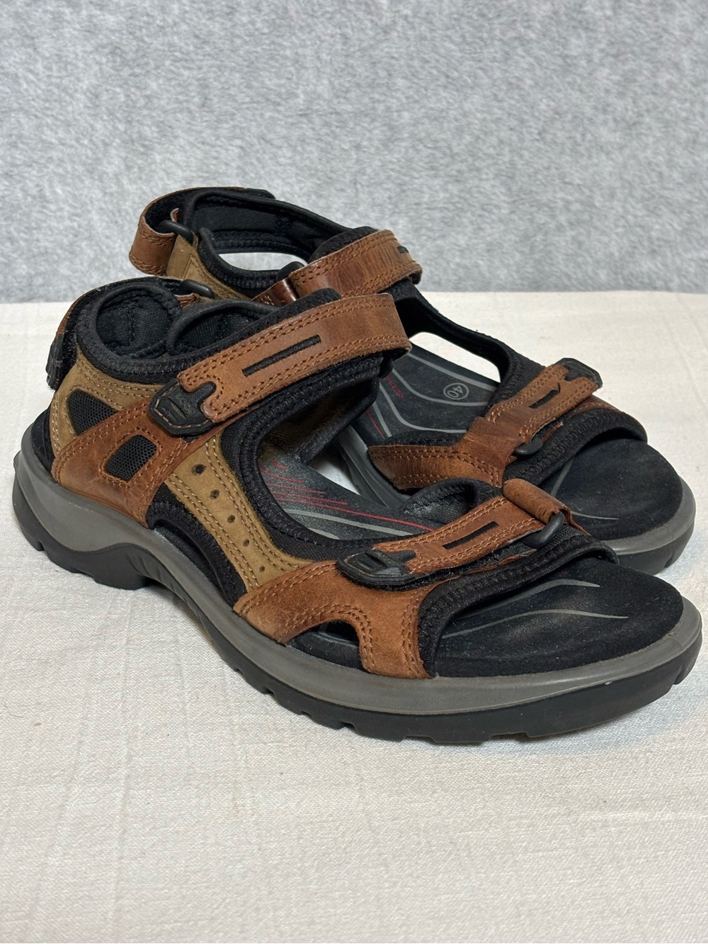 ECCO Offroad Yucatan Sport Leather Sandal-Bison/Mineral/Black-Women Size 40/US 9